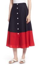 Women's 1901 Colorblock Linen Blend Skirt - Blue
