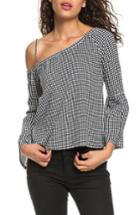 Women's Roxy Print One-shoulder Top - Black
