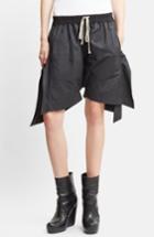 Women's Rick Owens Waxed Drawstring Shorts