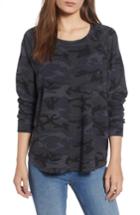 Women's Sundry Camo Print Trapeze Sweatshirt - Black