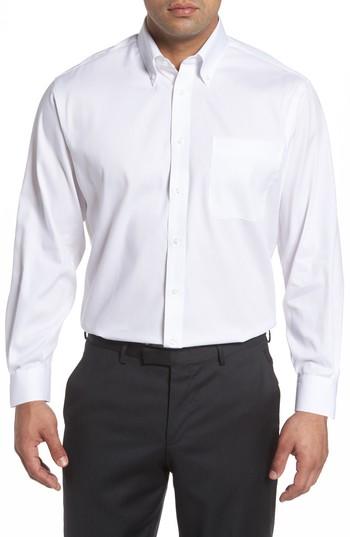 Men's Nordstrom Men's Shop Classic Fit Non-iron Solid Dress Shirt - 35 - White