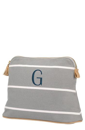 Cathy's Concepts Monogram Cosmetics Bag, Size - Grey G