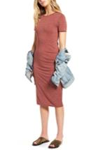 Women's Treasure & Bond Side Ruched Body-con Dress, Size - Brown