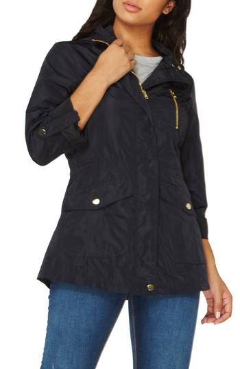 Women's Dorothy Perkins Trench Raincoat Us / 10 Uk - Blue