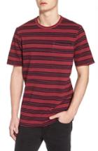 Men's French Connection Triple Stripe Garment Dyed T-shirt - Red