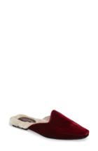 Women's Patricia Green Velvet Mule With Faux Fur Lining M - Burgundy