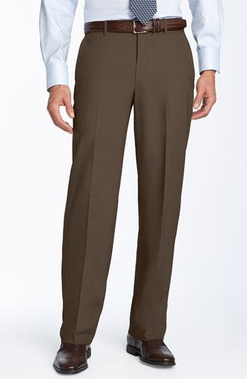 Men's Ballin Stain Resistant Flat Front Trousers - Brown