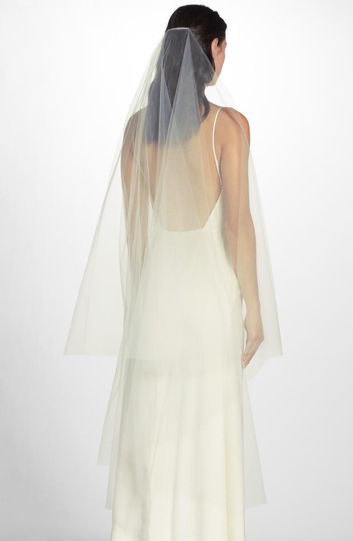 Wedding Belles New York Lee Raw Edge Veil, Size - Ivory