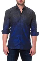Men's Maceoo Luxor Mariana Blue Slim Fit Sport Shirt (s) - Blue