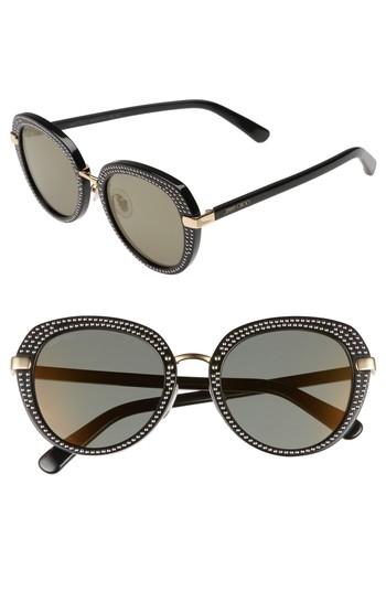 Women's Jimmy Choo Moris 52mm Oversize Sunglasses - Black Gold