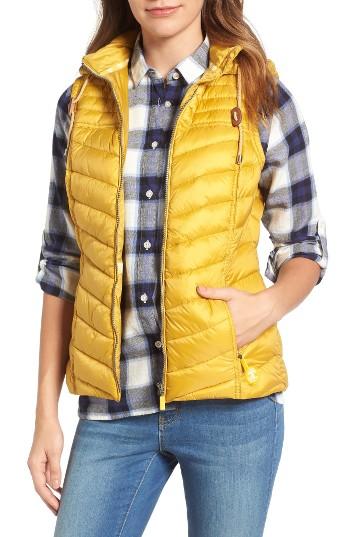 Women's Barbour Lowmoore Quilted Hooded Vest Us / 8 Uk - Metallic