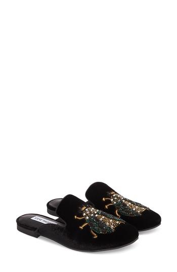 Women's Steve Madden Hugh Embellished Mule M - Black