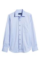 Men's David Donahue Micro Diamond Fit Sport Shirt, Size Medium - Blue