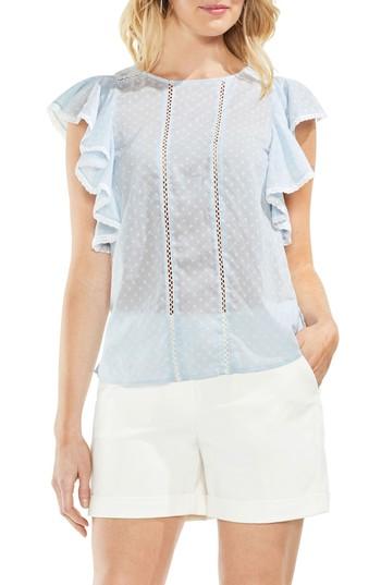 Women's Vince Camuto Ruffled Floral Embroidered Top - Blue