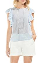 Women's Vince Camuto Ruffled Floral Embroidered Top - Blue