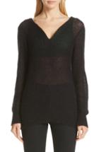 Women's Y/project Off The Shoulder Mohair Blend Sweater - Black