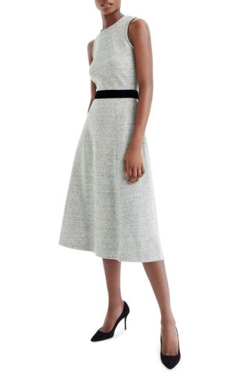 Women's J.crew Velvet Tie A-line Dress - Grey