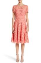 Women's St. John Collection Paisley Guipure Lace Dress - Coral