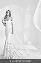 Women's Atelier Pronovias Rani Embellished Off The Shoulder Mermaid Gown, Size - Ivory