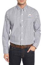 Men's Cutter & Buck Pittsburgh Steelers - Gilman Regular Fit Plaid Sport Shirt, Size - Black