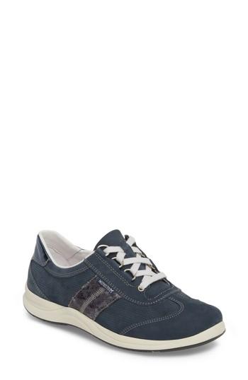 Women's Mephisto Laser Perforated Walking Shoe .5 M - Blue