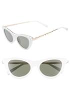 Women's Le Specs Enchantress 50mm Cat Eye Sunglasses - White