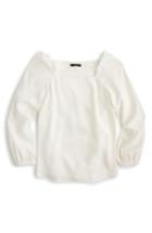 Women's J.crew Square Neck Long Sleeve Top - Ivory