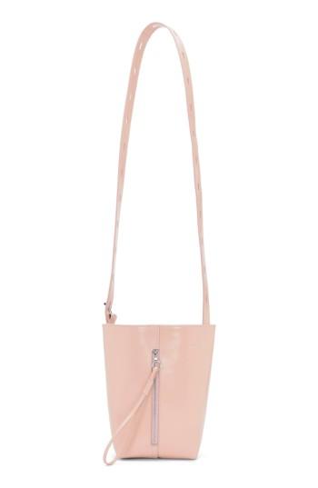 Kara Leather Panel Pail Convertible Leather Bucket Bag -