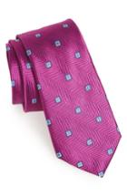 Men's Nordstrom Men's Shop Blake Squares Geometric Silk Tie, Size - Pink