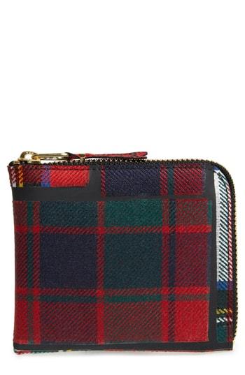 Men's Comme Des Garcons Tartan Patchwork Wallet - Red
