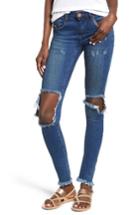 Women's One Teaspoon Ripped Skinny Jeans - Blue