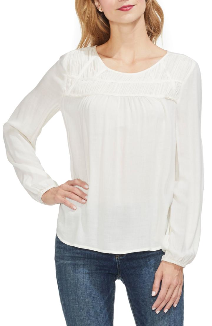 Women's Vince Camuto Smock Neck Top, Size - White