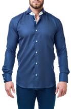 Men's Maceoo Wall Street Blue Diamond Jacquard Sport Shirt