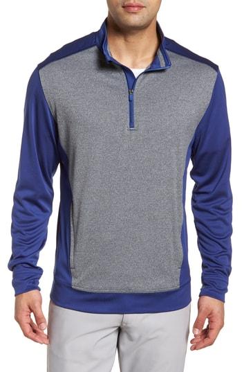 Men's Cutter & Buck Replay Classic Fit Half Zip Pullover - Blue