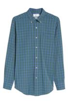 Men's Southern Tide Drayton Hall Performance Classic Fit Plaid Sport Shirt, Size - Blue
