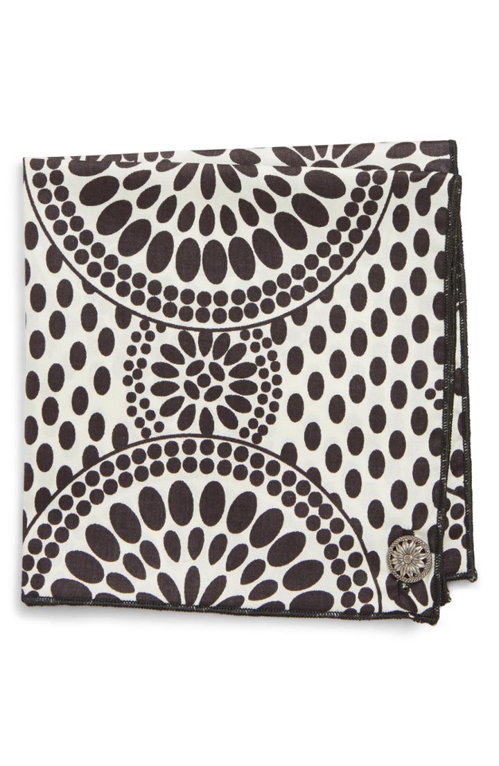 Men's Armstrong & Wilson Circle Pattern Pocket Square, Size - Black