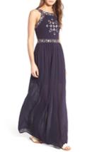 Women's Cupcakes And Cashmere Karrine Embroidered Maxi Dress - Blue