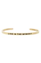 Women's Mantraband Live In The Moment Engraved Cuff