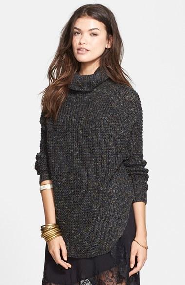 Free People Turtleneck Pullover Charcoal