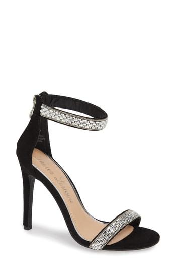 Women's Lauren Lorraine Nesha Crystal Stiletto Sandal .5 M - Black