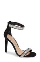 Women's Lauren Lorraine Nesha Crystal Stiletto Sandal .5 M - Black