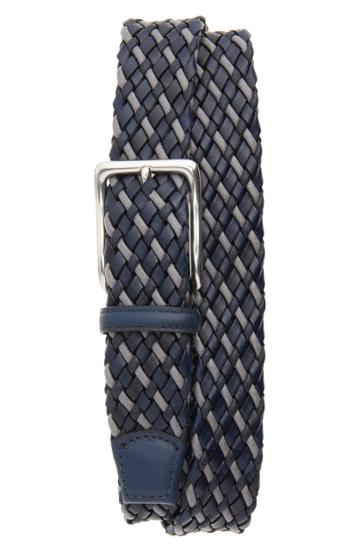 Men's Torino Belts Leather & Cotton Belt - Navy/ Grey