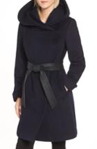 Women's Cole Haan Belted Asymmetrical Wool Coat - Blue