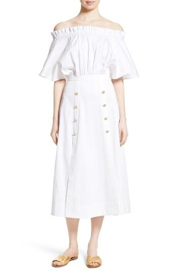 Women's Saloni Dakota Off The Shoulder Midi Dress