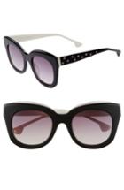 Women's Alice + Olivia Downing 51mm Cat Eye Sunglasses - Black/ White