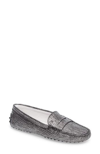 Women's Tod's Gommino Driving Mocassin Us / 34eu - Metallic