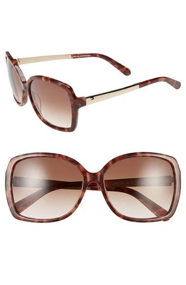 Women's Kate Spade New York 'darrilyn' 58mm Butterfly Sunglasses - Blush Tortoise