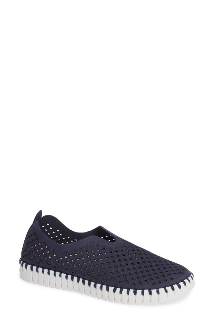 Women's Ilse Jacobsen Tulip 139 Perforated Slip-on Sneaker Us / 37eu - Blue