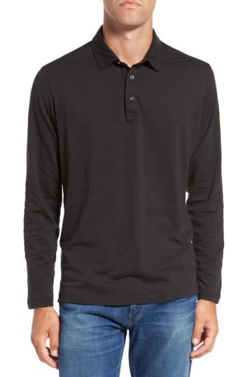 Men's Tommy Bahama 'portside Player Spectator' Long Sleeve Jersey Polo - Black