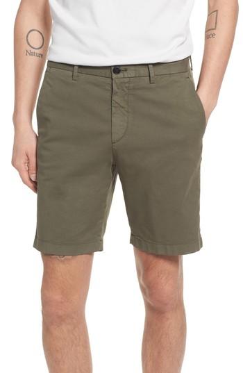 Men's Theory Zaine Stretch Cotton Shorts - Green